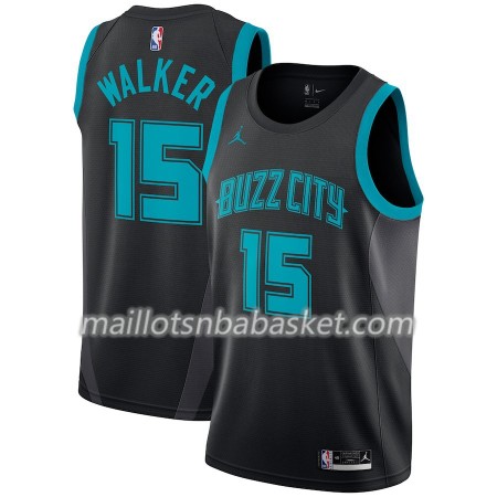 Maillot Homme Charlotte Hornets Kemba Walker 15 2018-19 Jordan Brand City Edition Noir Swingman